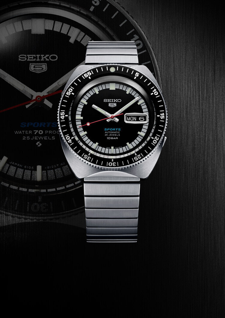 Seiko 5 Sports 55º Aniversário Edição Limitada Recriação do primeiro relógio 5 Sports
